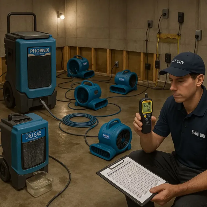 Structural Drying and Dehumidification process in Walnutport, PA